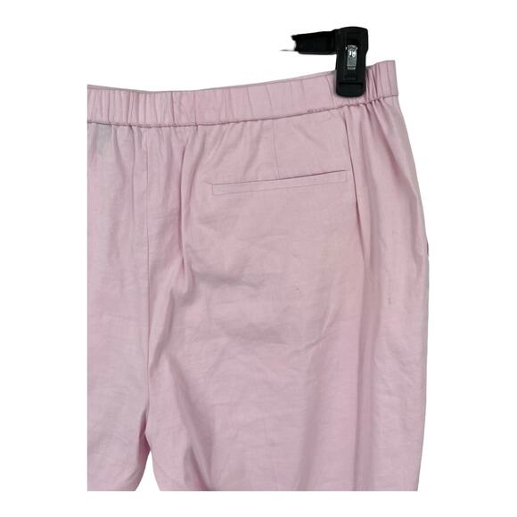 Theory pants Treeca Pull-On Good Linen cropped pink size 16 - Picture 5 of 8